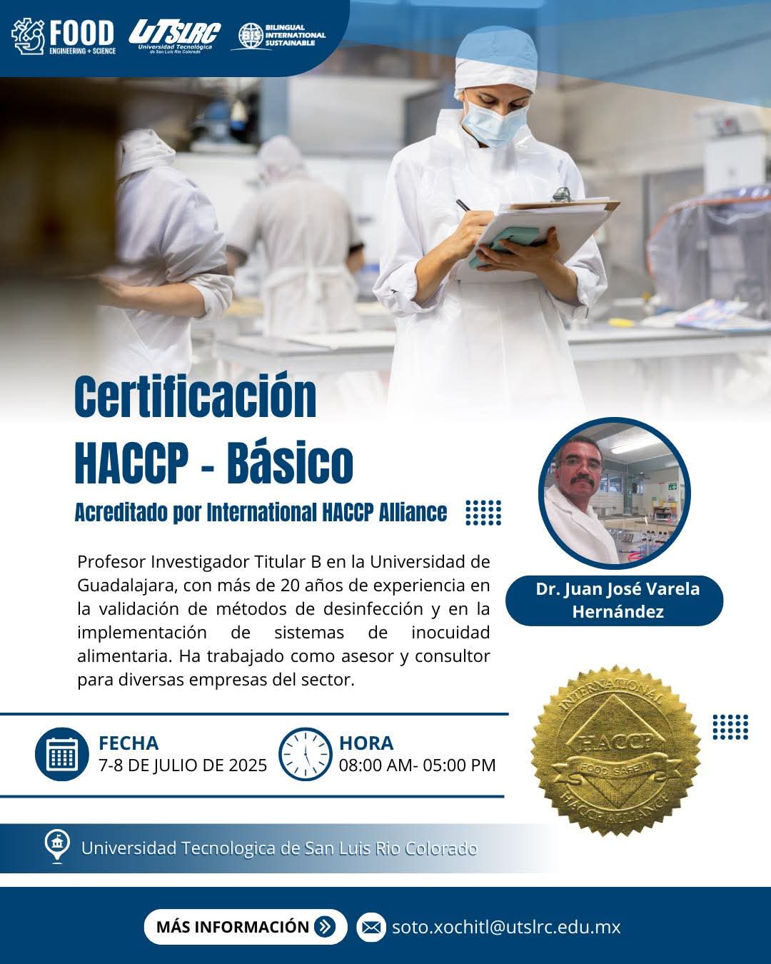 Impartir&aacute; Gobierno de Sonora certificaci&oacute;n en seguridad alimentaria en la Universidad Tecnol&oacute;gica de SLRC, basada en est&aacute;ndares internacionales 