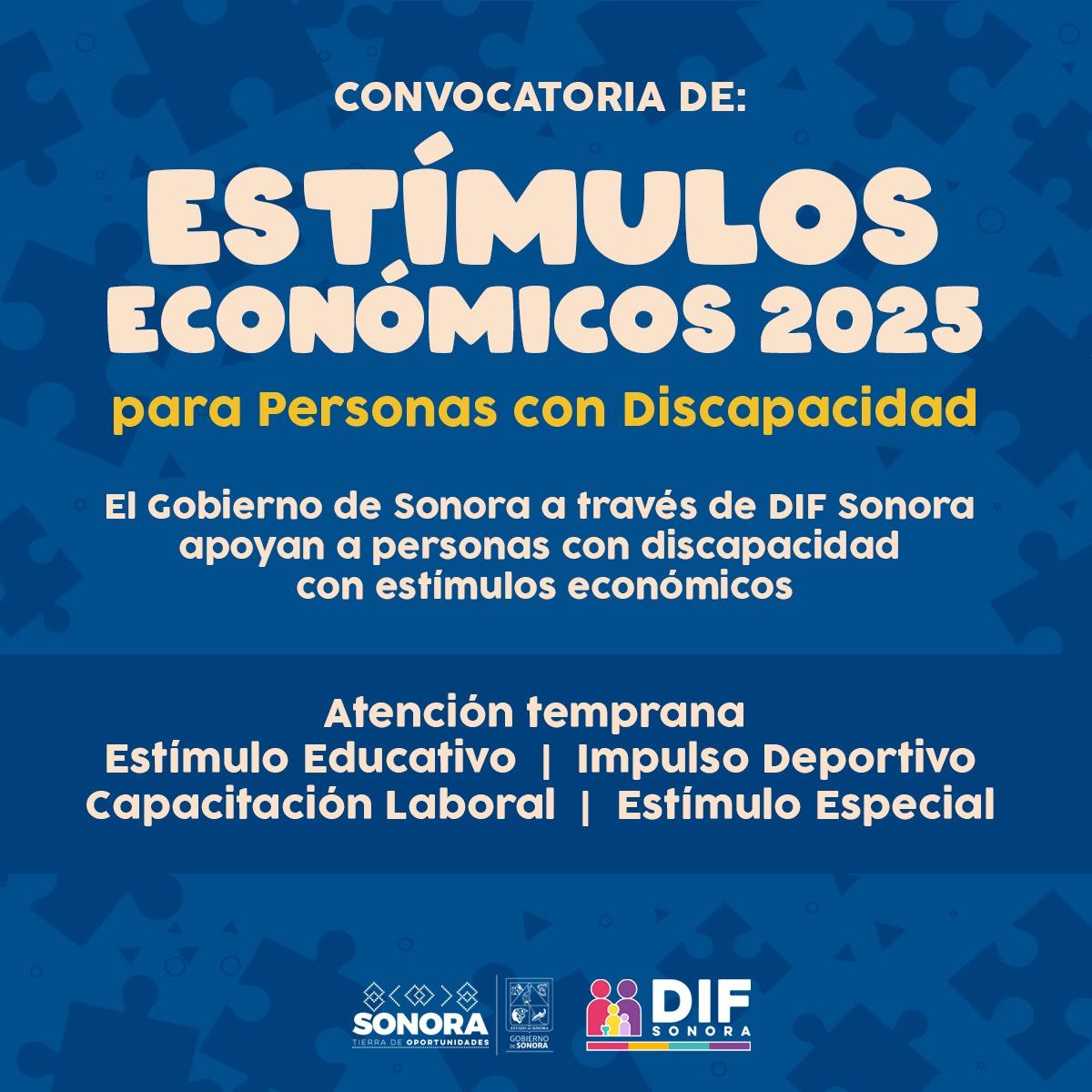 Gobierno lanza convocatoria de Est&iacute;mulos Econ&oacute;micos 2025 para discapacitados en Sonora 