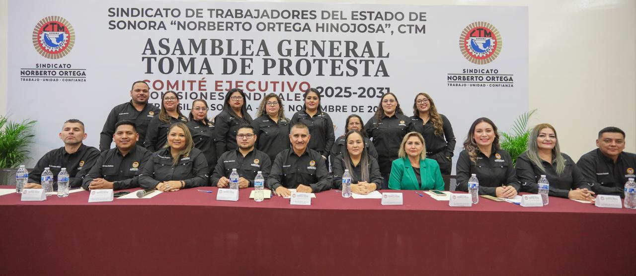 Refrendan trabajadores su confianza al Sindicato "Norberto Ortega", en la toma de protesta del Comit&eacute; Ejecutivo 2025-2031 