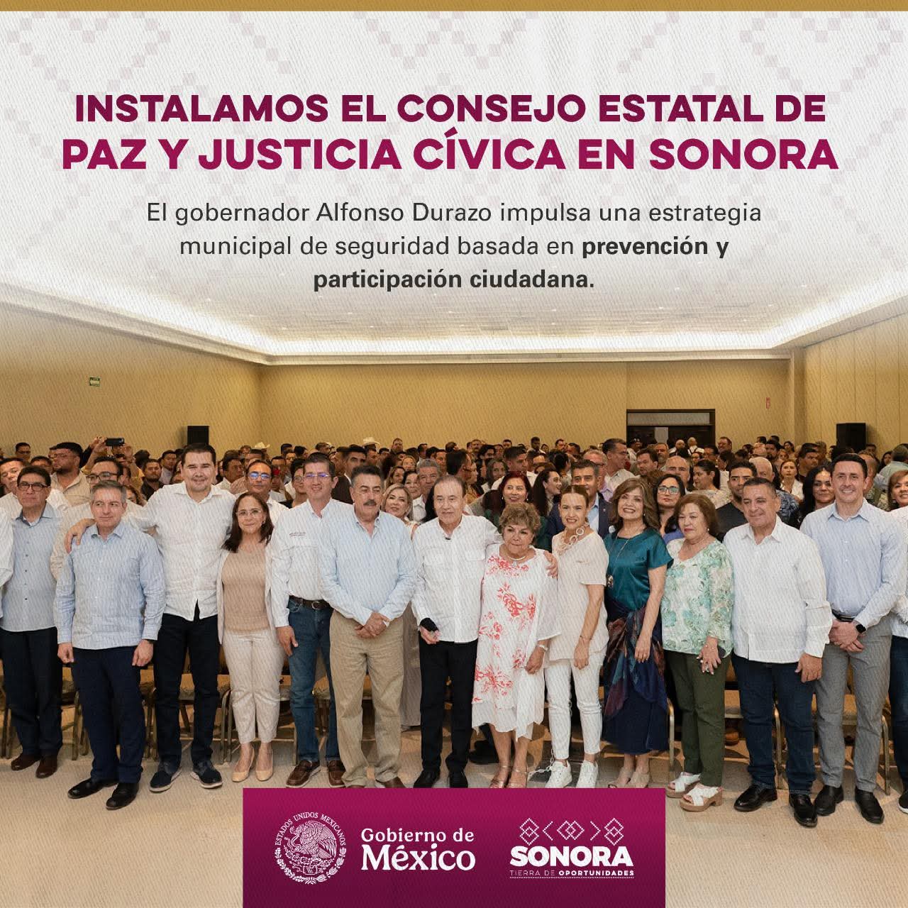 Alfonso Durazo y Rocio Barcena realizaron la instalaci&oacute;n del Consejo Estatal de Paz y Justicia C&iacute;vica en Cajeme 