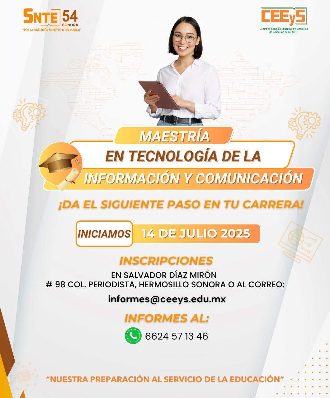 Secci&oacute;n 54 ofrece una Maestr&iacute;a en Tecnolog&iacute;a de la Informaci&oacute;n y Comunicaci&oacute;n 