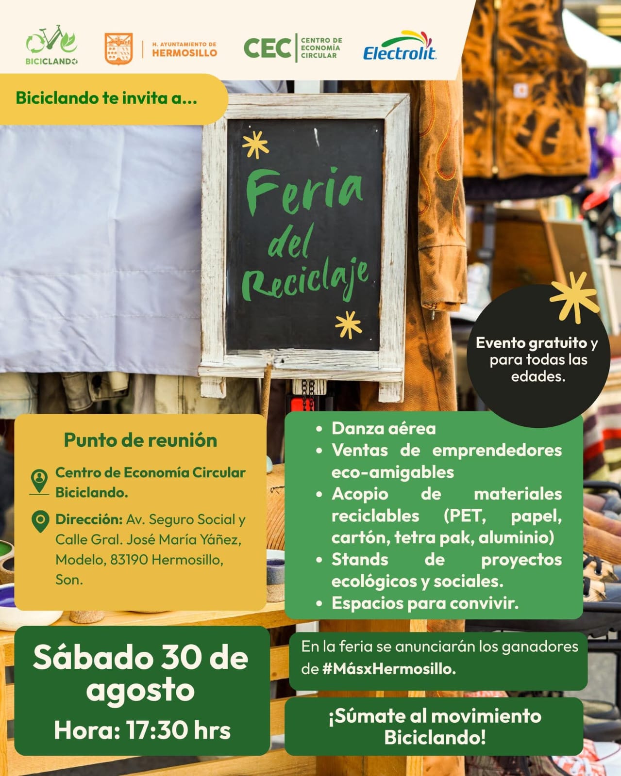 Realizar&aacute; Gobierno de Hermosillo Feria del Reciclaje como parte de las acciones del Programa Biciclando 